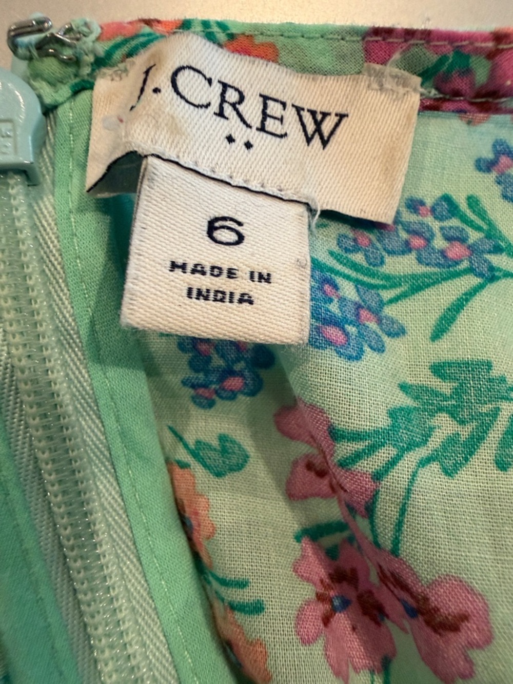 J. Crew Midi Dress Womens 6 Tiered Ruffle Floral Mint Green Sleeveless Smocked - Picture 3 of 10